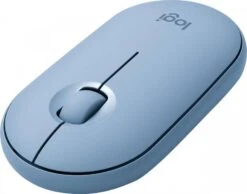 Logitech Muis Draadloos - M350 Pebble Silent Click Grijs Blauw -Dierenwinkel Met Korting logitech draadloze muis pebble m350 blauwgrijs 33850