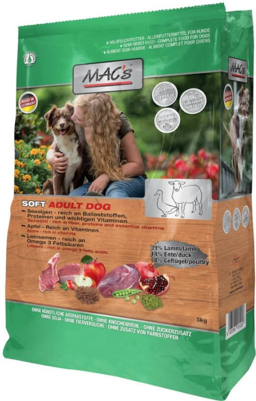 MAC's Soft Adult Graanvrij Lam Hondenvoer Voordeelpakket 6 X 5 Kg 2 MAC's Soft Adult Graanvrij Lam Hondenvoer Voordeelpakket 6 X 5 Kg - Afbeelding 2