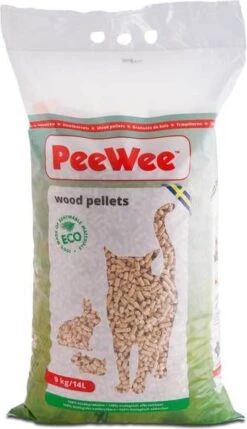 PeeWee 9kg/14L Houtkorrels Kattenbakvulling Biologisch Afbreekbaar