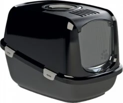 PeeWee EcoDome XXL Zwart +3 Kg Houtkorrels +Schepje, Kattenbak Combideal -Dierenwinkel Met Korting peewee zwart combi deal ecodome xxl schepje 3 kg houtkorrels 114426