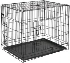 Homestyle Bench 2 Deurs Zwart Hondenbench 92.5x57.5x64 Cm -Dierenwinkel Met Korting pet hondenbench 92 5x57 5x64 cm metaal zwart 15003 148896