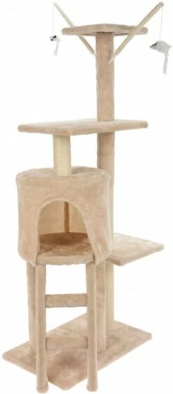 Huismerk Premium Katten Krab Toren Beige 45 X 30 X 110 CM 6 Huismerk Premium Katten Krab Toren Beige 45 X 30 X 110 CM -Dierenwinkel Met Korting pets collection kattenmeubel 45x30x110 cm beige 393402