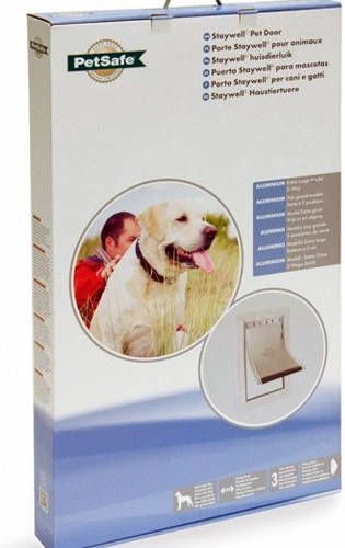 Petsafe Dierenluik 660 Aluminium Xl Hondenluik 70x42x6.4 Cm Wit Transparant 4 Petsafe Dierenluik 660 Aluminium Xl Hondenluik 70x42x6.4 Cm Wit Transparant - Afbeelding 4