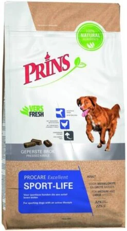 Prins Procare Exellent Sport Life Kip&Kalkoen Hondenvoer 15 Kg -Dierenwinkel Met Korting prins procare sport life excellent 3 kg 22671