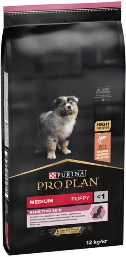 Pro Plan Purina Medium Puppy Sensitive Skin Hondenvoer Dubbelpak 2 X 3 Kg -Dierenwinkel Met Korting pro plan 12kg medium puppy optiderma zalm en rijst hondenvoer 119432