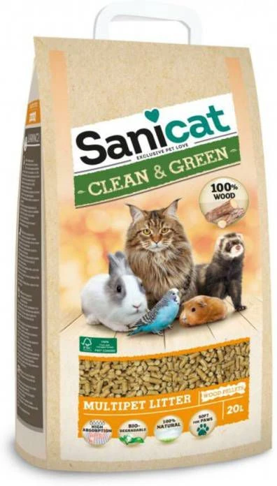 Sanicat Recycled Wood Pellets Kattenbakvulling 20 2 Sanicat Recycled Wood Pellets Kattenbakvulling 20 - Afbeelding 2