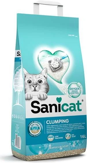 Sanicat Clumping + Marsella Soap Kattenbakvulling 16 1 Sanicat Clumping + Marsella Soap Kattenbakvulling 16