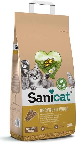 Sanicat Recycled Wood Pellets Kattenbakvulling 20 1 Sanicat Recycled Wood Pellets Kattenbakvulling 20