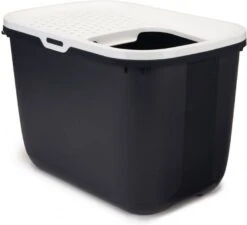 Savic Kattentoilet Hop In 38.5x58x39x5 Cm Kattenbak Antraciet&Wit -Dierenwinkel Met Korting savic kattenbak opening boven hop in antraciet 400505 194901