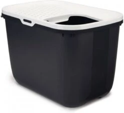 Savic Kattentoilet Hop In 38.5x58x39x5 Cm Kattenbak Antraciet&Wit -Dierenwinkel Met Korting savic kattenbak opening boven hop in antraciet 400505 507234