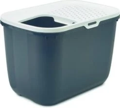 Savic Kattentoilet Hop In 38.5x58x39x5 Cm Kattenbak Antraciet&Wit