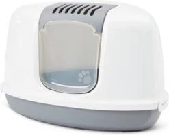 Savic Nestor Corner Kattenbak Wit/Grijs 58, 5 X 45, 5 X 40 Cm