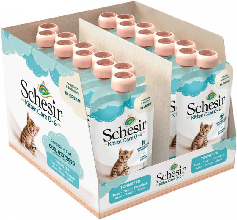 Schesir 20x Kattenvoer Kitten 0 7 Tonijn In Cream 150 Gr 2 Schesir 20x Kattenvoer Kitten 0 7 Tonijn In Cream 150 Gr - Afbeelding 2