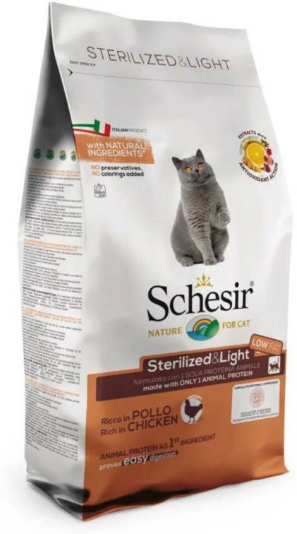 Schesir Cat Dry Sterilized Overweight Kip Kattenvoer 1.5 Kg 2 Schesir Cat Dry Sterilized Overweight Kip Kattenvoer 1.5 Kg - Afbeelding 2