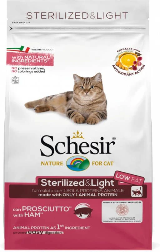 Schesir Cat Dry Sterilized & Light Ham Kattenvoer 1.5 Kg Monoprotein 2 Schesir Cat Dry Sterilized & Light Ham Kattenvoer 1.5 Kg Monoprotein - Afbeelding 2
