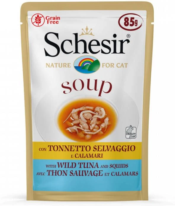 Schesir Maaltijdzakjes Cat Soup 85 G Kattenvoer Tonijn&Inktvis 3 Schesir Maaltijdzakjes Cat Soup 85 G Kattenvoer Tonijn&Inktvis - Afbeelding 3