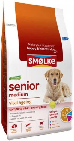 Smolke Sm&#xF8, Lke Senior Medium Vital Ageing Dubbelpak 2 X 12 Kg -Dierenwinkel Met Korting smlke smlke hond senior medium 12 kg 45581