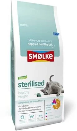 Smolke Sm&#xF8, Lke Sterilised Healthy Weight Bestel Ook Natvoer 16 X 80 G Sm&#xF8, Lke Soft Pat&#xE9, Variatie Box -Dierenwinkel Met Korting smolke cat sterilised kip en lam en vis kattenvoer 2 kg gesteriliseerdovergewicht 37131
