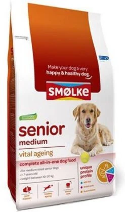 Smolke Sm&#xF8, Lke Senior Medium Vital Ageing Dubbelpak 2 X 12 Kg -Dierenwinkel Met Korting smolke senior medium 12746