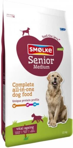 Smolke Sm&#xF8, Lke Senior Medium Vital Ageing Dubbelpak 2 X 12 Kg -Dierenwinkel Met Korting smolke senior medium 12kg 22476