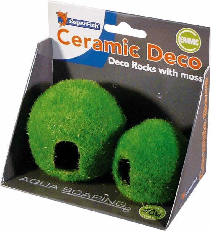 SuperFish Decor Home Bol Met Mos Aquarium Ornament Bruin Groen 2 Stuks 2 SuperFish Decor Home Bol Met Mos Aquarium Ornament Bruin Groen 2 Stuks - Afbeelding 2