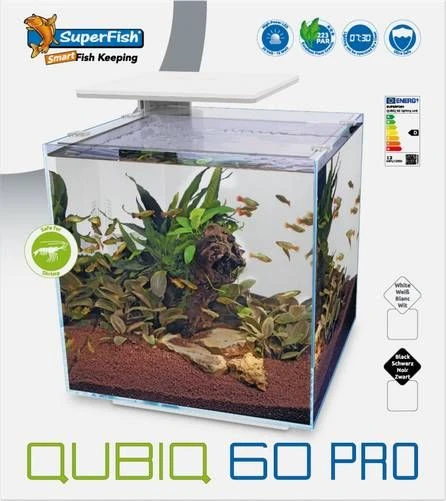 SuperFish Qubiq 60 Pro 40x40x50.8 Cm Aquaria Zwart 1 SuperFish Qubiq 60 Pro 40x40x50.8 Cm Aquaria Zwart
