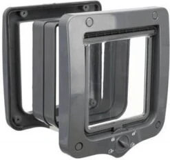 Trixie 4 Weg Kattenluik Met Tunnel Grijs 20 X 22 Cm