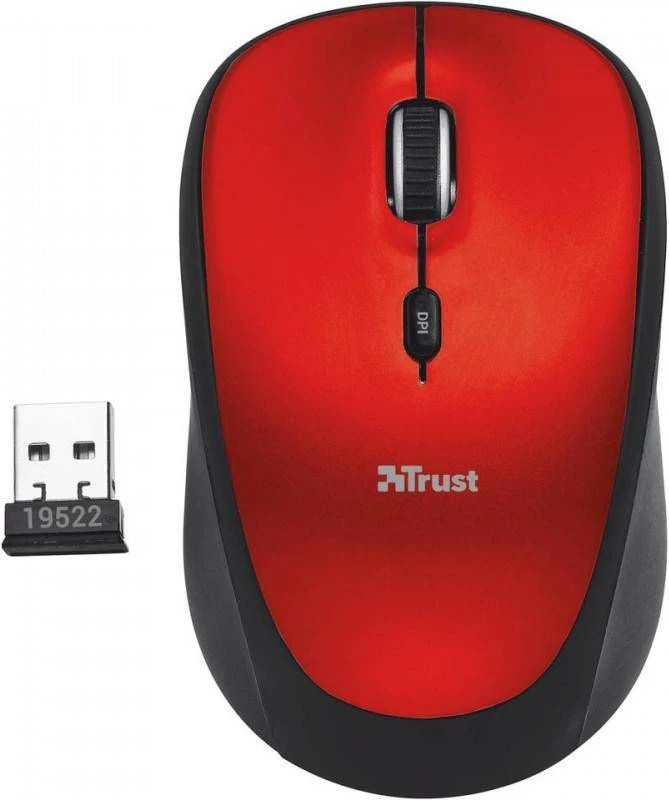 Trust Yvi Wireless Mouse Red Muis Rood 3 Trust Yvi Wireless Mouse Red Muis Rood - Afbeelding 3