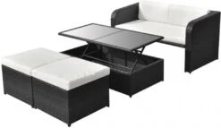 VidaXL 4 Delige Loungeset Met Kussens Poly Rattan Zwart 8 VidaXL 4 Delige Loungeset Met Kussens Poly Rattan Zwart -Dierenwinkel Met Korting vidaxl 4 delige loungeset met kussens poly rattan zwart 153486