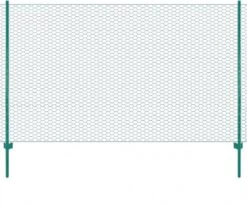 VidaXL Draadgaashek Met Palen 25x1, 5 M Staal Groen -Dierenwinkel Met Korting vidaxl draadgaashek met palen 25x1 5 m staal groen 216902