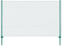 VidaXL Draadgaashek Met Palen 25x2 M Staal Groen -Dierenwinkel Met Korting vidaxl draadgaashek met palen 25x2 m staal groen 216897
