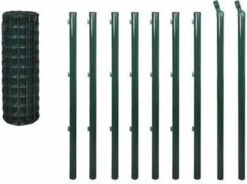 VidaXL Euro Hek 10x1, 0 M Staal Groen