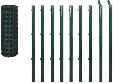 VidaXL Euro Hek 10x1, 5 M Staal Groen 1 VidaXL Euro Hek 10x1, 5 M Staal Groen