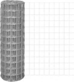 VidaXL Euro Hek 25x1, 2 M Met 100x100 Mm Gaas Staal -Dierenwinkel Met Korting vidaxl euro hek 25x1 2 m staal grijs 193101