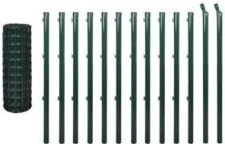 VidaXL Euro Hek 25x1, 2 M Staal Groen