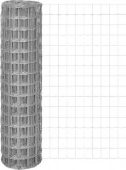 VidaXL Euro Hek 25x1, 5 M Met 100x100 Mm Gaas Staal -Dierenwinkel Met Korting vidaxl euro hek 25x1 5 m staal grijs 193088