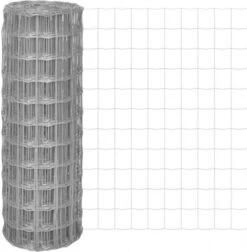 VidaXL Euro Hek 25x1, 7 M Met 77x64 Mm Gaas Staal Grijs -Dierenwinkel Met Korting vidaxl euro hek 25x1 7 m staal grijs 191116