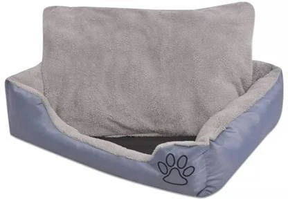 VidaXL Hondenbed Met Gewatteerd Kussengrijs 1 VidaXL Hondenbed Met Gewatteerd Kussengrijs