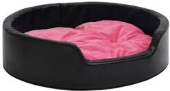 VidaXL Hondenmand 79x70x19 Cm Pluche En Kunstleer Zwart En Roze