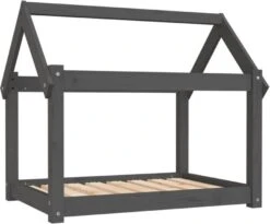 VidaXL Hondenmand 81x60x70 Cm Massief Grenenhout Grijs