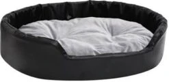 VidaXL Hondenmand 90x79x20 Cm Pluche En Kunstleer Zwart En Grijs