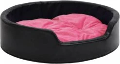 VidaXL Hondenmand 90x79x20 Cm Pluche En Kunstleer Zwart En Roze -Dierenwinkel Met Korting vidaxl hondenmand 90x79x20 cm pluche en kunstleer zwart en roze 1109715