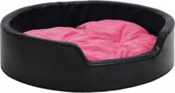 VidaXL Hondenmand 99x89x21 Cm Pluche En Kunstleer Zwart En Roze -Dierenwinkel Met Korting vidaxl hondenmand 99x89x21 cm pluche en kunstleer zwart en roze 1135381