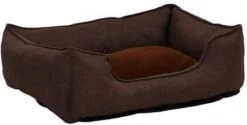 VidaXL Hondenmand Linnen Look 85, 5x70x23 Cm Fleece Bruin