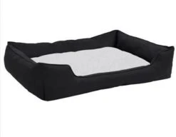 VidaXL Hondenmand Linnen Look 85, 5x70x23 Cm Fleece Zwart En Wit