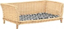 VidaXL Hondenmand Met Kussen 90x54x35 Cm Natuurlijk Wilgen -Dierenwinkel Met Korting vidaxl hondenmand met kussen 90x54x35 cm natuurlijk wilgen 217452