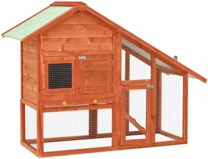 VidaXL Konijnenhok 140x63x120 Cm Massief Vurenhout 2 VidaXL Konijnenhok 140x63x120 Cm Massief Vurenhout - Afbeelding 2