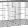 VidaXL Konijnenkooi Met 2 Panelen 110x79x54 Cm Gegalvaniseerd Ijzer