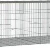 VidaXL Konijnenkooi Met 4 Panelen 217x79x54 Cm Gegalvaniseerd Ijzer