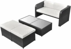 VidaXL 4 Delige Loungeset Met Kussens Poly Rattan Zwart 9 VidaXL 4 Delige Loungeset Met Kussens Poly Rattan Zwart -Dierenwinkel Met Korting vidaxl loungeset zwart poly rattan 9 delig 22552